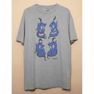 Disney Aladdin Genie Tee Gray Faces XLT Pre-Owned